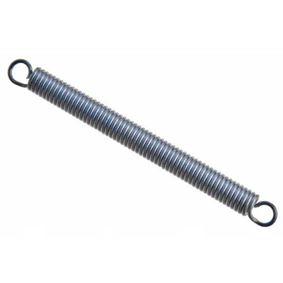 RAYMOND Extension Spring: Carbon Steel, 9 13/16 in Free Lg, 0.091 in Wire Dia, 0.875 in O.D. - Machine Hook Extension Springs
