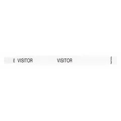 Tyvek® wristband for temporary identification and access control. Measures 10 inches long by 3/4 inch wide. White, single-use, tamper-evident design. Pack of 500.