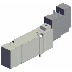 Solenoid Valve: SY7000 Series, Single Solenoid, Five-Way / Two-Position, 5 Ports, 24V DC, Female (MPN SY7140-5DO). Key specifications — attr1082345: Single Solenoid Monostable; attr1082298: DIN Solenoid Connector; attr1082321: Internal Pilot; attr1082278: SY7140-5DO; attr1082335: Non-Locking; attr1082343: Solenoid Air Control Valve; attr1082348: SY7000.