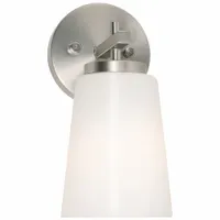 MediumBaseSconce: Satin Nickel, 60 W Fixture Watt, 120V AC, Dimmable, 6 1/4 in Lg, 5 in Wd (MPN JNNS0511MBSN)
