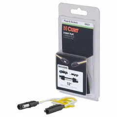 This 2-way rubber electrical plug is designed for connecting lighting or auxiliary circuits between a towing vehicle and trailer. It features 16-gauge wire for power transfer and is suitable for fleet and vehicle maintenance electrical systems.