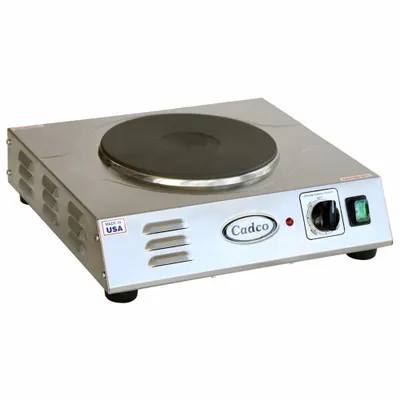 CADCO Hot Plate: 1 Elements, Solid, 9 in Heating Element Dia, 6,824 BtuH Heating Capacity - Electric Hot Plates