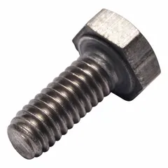 This titanium hex head bolt features a metric M4x0.7 thread and 10 mm length, conforming to DIN 933 dimensional and material standards. Supplied in a small pack without a nut, it is suited for applications requiring corrosion resistance or weight reduction, such as in chemical processing, marine, and aerospace environments.