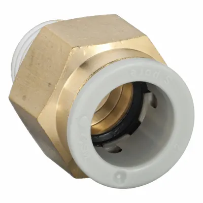 SMC KQ2H12-02AS Push-to-Connect x BSPT Brass Fitting, 12 mm OD x 1/4" - Polybutylene & Brass Tube Fittings