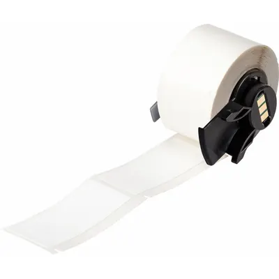 BRADY Wraparound Label: 2 1/2 in x 1 in, Vinyl, Black on White - Brady Precut Label Rolls