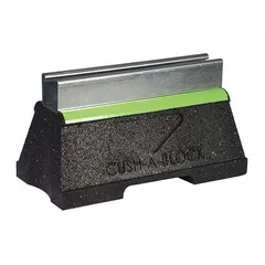 This support block features a galvanized steel support material and a rubber base, measuring 10.5 inches in length and 5 inches in width. The steel support provides structural stability, while the rubber base offers cushioning to reduce vibration and noise. It is used for mounting and supporting piping, conduit, or other equipment in mechanical systems.