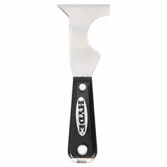 This painter's multi-tool features a corrosion-resistant blade for scraping, prying, opening paint cans, cleaning rollers, and spreading spackle. The plastic handle provides a comfortable grip. Blade length is 3-1/2 inches and blade width is 2-1/2 inches.