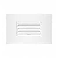 This in-wall LED night light operates at 120V AC and features an integrated LED light source. The white, horizontal unit is designed for low-level illumination in hallways, bathrooms, and bedrooms to improve nighttime visibility