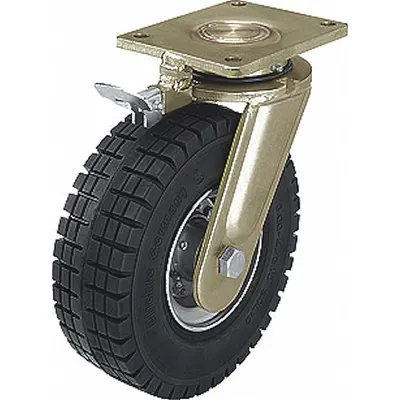 OEM APPROVED VENDOR Plate Caster with Flat-Free Wheel - Plate Casters with Flat-Free Wheels