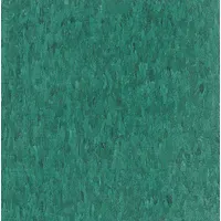 This vinyl composition tile (VCT) features a smooth Imperial Texture finish in Sea Green. Each tile measures 12 inches wide. Suitable for commercial and institutional flooring applications requiring a resilient, easy-to-maintain surface