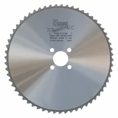 Circular saw blade for cutting steel and general metals. Features 60 teeth, 0.11-inch cut width, and 1 15/16-inch arbor size. Suitable for use in metalworking and fabrication applications.