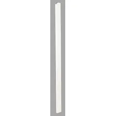 This pilaster is designed for use in commercial bathroom partitions, providing structural support and privacy between stalls. It features a matte almond laminate finish over a particle board inner core. Dimensions: 82 inches high, 5 inches wide, 1-1/4 inches thick.