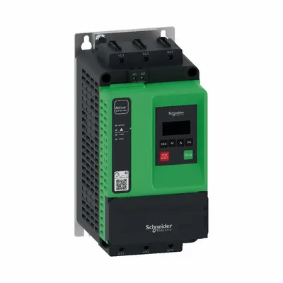 SCHNEIDER Soft Start: 208-600V AC, 17 A Output Current, With Bypass, IP20, 60/50 Hz - Schneider Altistart ATS 430