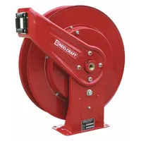 Spring Return Hose Reel: 50 ft (1/4 in I.D.), 5,000 psi Max Op Pressure, Nickel Plated Steel, Red (MPN 7400 OHP)