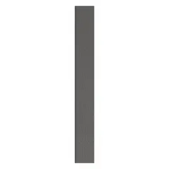 This pilaster is a structural column for bathroom partitions, providing support and privacy in restroom layouts. It features a black pebble finish with a polymer inner core. Dimensions: 82 inches high, 10 inches wide, 1 inch thick.