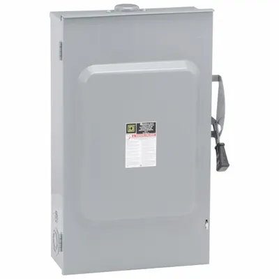 SQUARE D Safety Switch: Fusible, 200 A, Three Phase, 240V AC, Galvanized Steel - Fusible Safety Switches