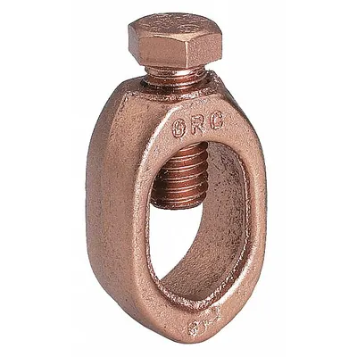 BURNDY Grounding Connector: Copper, 10 AWG SOL/10 to 2 AWG STR Grounding Wire Size - Ground Rod Clamps
