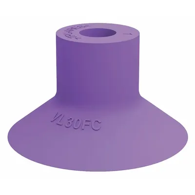 PIAB Vacuum Pad: Plain Pad without Adapter, 30 mm Pad Dia, Thermoplastic Elastomer - Flat Type Packaging Industry Vacuum Pads
