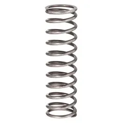 Cylindrical compression spring made of steel with closed, ground ends. Length 2 9/16 inches. Pack of 6. Used to store mechanical energy and resist compressive forces in industrial machinery, automation equipment, and valve assemblies.