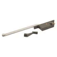 This right-hand crank window operator from PRIME-LINE is designed for casement windows and mounts on the frame. It includes a handle and features a bronze painted finish with a 4 3/4-inch base length. Suitable for residential or light commercial applications as a replacement part for worn or broken window hardware.