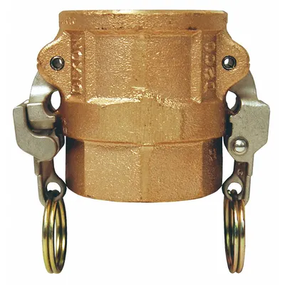DIXON VALVE & COUPLING Cam and Groove Coupling: 4 in Coupling Size, 4 in Hose Fitting Size, 4 in -8 Thread Size - Type D Forged Brass Cam & Groove Fittings
