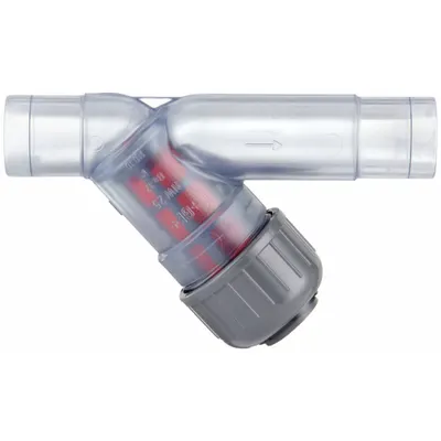 GF PIPING SYSTEMS Y Strainer: 1 1/2 in, Spigot, Mesh, 0.0331 in Screen Size - PVC Y Strainers