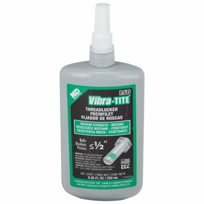 VIBRA-TITE Wicking Medium-Strength Threadlocker: 150, Green, 8.45 fl oz, Bottle, 1 EA (MPN 15025) - Wicking Medium-Strength Threadlockers (Green)