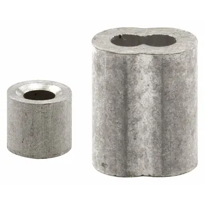 PRIME-LINE Ferrule and Stop: Aluminum, 4 5/8 in Overall Ht, 2 3/4 in Overall Wd - Cable Ferrules & Stops