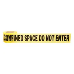 APPROVED VENDOR Confined Space Do Not Enter Barricade Tape, 3 in x 200 ft, Polyethylene, Black on Yellow