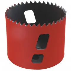 9/16-inch diameter multi-material-cutting hole saw without arbor. Features 5/6 teeth per inch and a 1/2"-20 thread size for use with compatible mandrels. Maximum cutting depth of 1 7/8 inches. Suitable for cutting wood, metal, plastic, and drywall in general construction and maintenance applications.