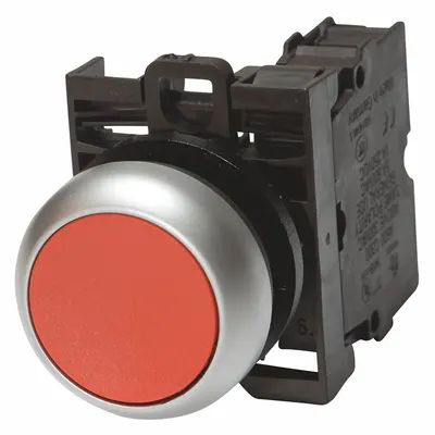 EATON Illuminated Push Button: Illuminated, Flush Profile, Non-Metallic, 22 mm - Illuminated Flush-Mount Push Buttons