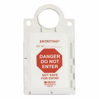 Tag: No Header, 6 in Wd, 11 1/4 in Ht, Red/White, Rectangle, Plastic, Indoor/Outdoor, English, 10 PK (MPN ENT-ETSH157)