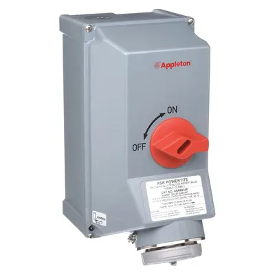 APPLETON ELECTRIC Mechanical Interlock: 208/240/480/600V AC, Three Phase, 60 A, 4 Pole - Fused Watertight Interlocks