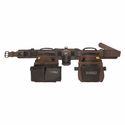 DEWALT DWST550113 Padded Tool Rig, Brown, 33-53 in Waist, 18 Pockets - Tool Rigs