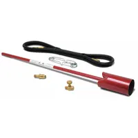 This medium-capacity outdoor torch from FLAME ENGINEERING features a fixed tip and adjustable flame, compatible with propane fuel. It includes an external lighter for ignition. Typical applications include weed control, brush clearing, and surface heating in landscaping and agricultural settings