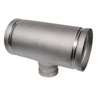 Metal Pipe Tee: 304 Stainless Steel, 4 in x 4 in x 2 1/2 in, 4 in Lg, EPDM (MPN 1330008000)