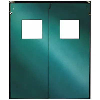 CHASE Swinging Door: PTFE, 2 Doors, Green, 5 ft Door Wd, 7 ft Door Ht, Window Included - General Purpose Swinging Doors