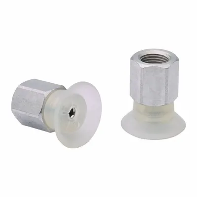 SCHMALZ Vacuum Pad Assembly: Flat, G1/8 in Vacuum Port, 28.2 mm Pad Dia - Flat Type Food-Safe Fast-Handling Vacuum Pad Assemblies
