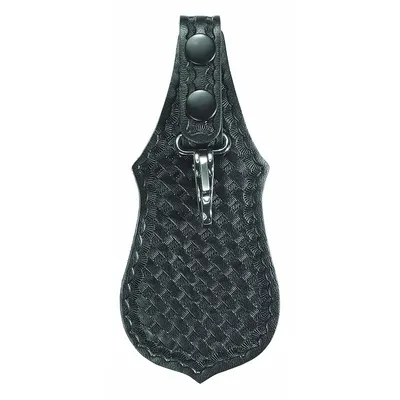 AIRTEK Key Holder: Black, Leather, Basket Weave, 5 in x 78 mm, Snap Closure - Key Holders & Pouches