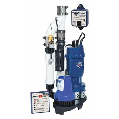 PRO SERIES PUMPS Sump/Battery Back-Up System: 1/3 hp, 115V AC, 29 ft Max. Head (Primary Pump) - Wi-Fi Enabled Combination Sump Pump Systems