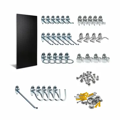 TRITON PRODUCTS Pegboard Panel Kit: Round, 1/4 in Peg Hole Size, 48 in x 24 in x 1/4 in - Round-Hole Pegboard Panel & Accessory Kits