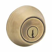 KWIKSET Single Cylinder Deadbolt: Cylindrical, 1 3/4 in Door Thick - Max, Brass (MPN 665-5-RCAL-RCS/5303)