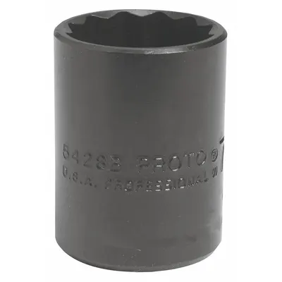PROTO Socket: SAE, 1/2 in Drive Size, 13/16 in Socket Size, 12-Point, Std, Black Oxide - 1/2" Drive Hand Sockets