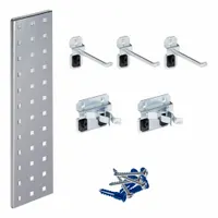 TRITON PRODUCTS Pegboard Strip Kit: Square, 3/8 in Peg Hole Size, 4 1/2 in x 18 in x 9/16 in, Steel (MPN LBS18T-SLV)