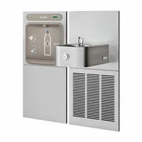 ELKAY Drinking Fountain with Bottle Filler: On-Wall, 8 gph @ 50°F, Touchless Sensor, Stainless Steel (MPN LZWS-SS8K)