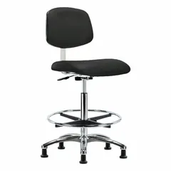 Vinyl Cleanroom Task Chair, Armless, ISO 4, Aluminum Base, Foot Support, 18 1/2 in Seat Width, 25 3/4-35 1/2 in Height Range