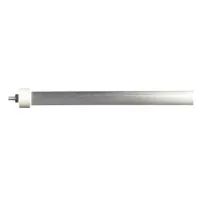 Replacement tubular heating element for electric infrared heaters, rated 3000 W at 277V AC and 10.8 A. Features a frosted quartz tube with 10-32 threaded termination and nuts for terminal connection. Measures 5/8 in diameter by 50-11/16 in length and is designed for horizontal burn mounting. Suitable for industrial drying, curing, and space heating applications