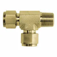 BRENNAN INDUSTRIES Compression Tee Fitting: 3/8 in OD x 3/8 in Pipe x 3/8 in OD Size, Brass (MPN N2605-06-06-06-B)