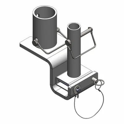 GARLOCK SAFETY SYSTEMS Guardrail: 8 in x 4 in, Fold-Down Capable, Permanent, Folding Adapter - Bases for Guardrails