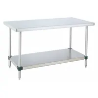 Work Table: 44 in Overall Wd, 34 in Overall Ht, 5 ft Overall Lg, Stainless Steel, Silver (MPN GRWT446FS)